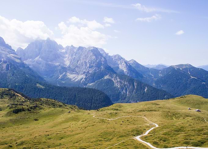 The Dolomites, Italy, at summertime.
