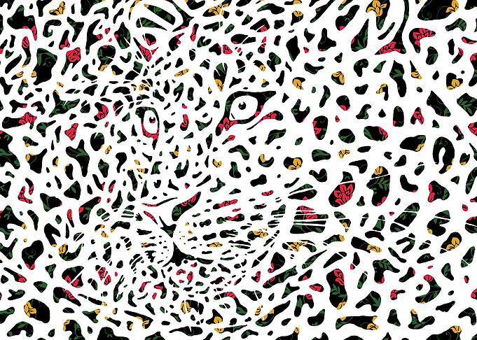Leopard hidden in it's spots.