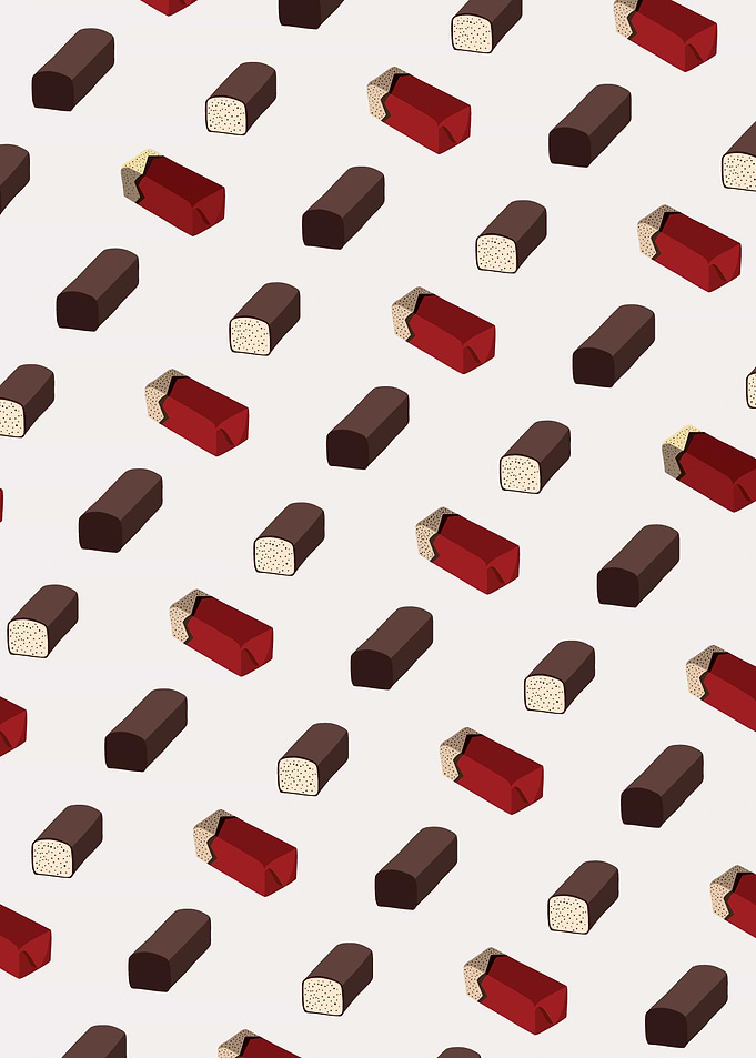Pattern of an amazingly delicious snack.