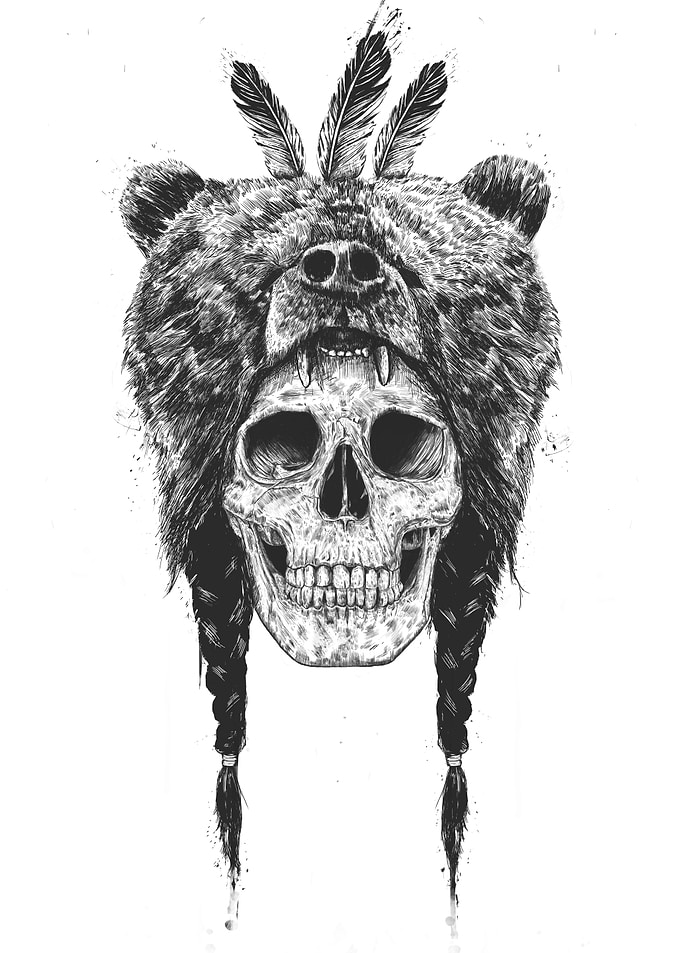 Dead shaman (b&w)