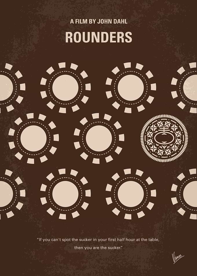 No503 My Rounders minimal movie poster A young man is ...