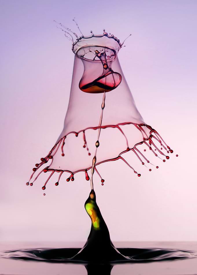 An Abstract form made of collision of water drops
