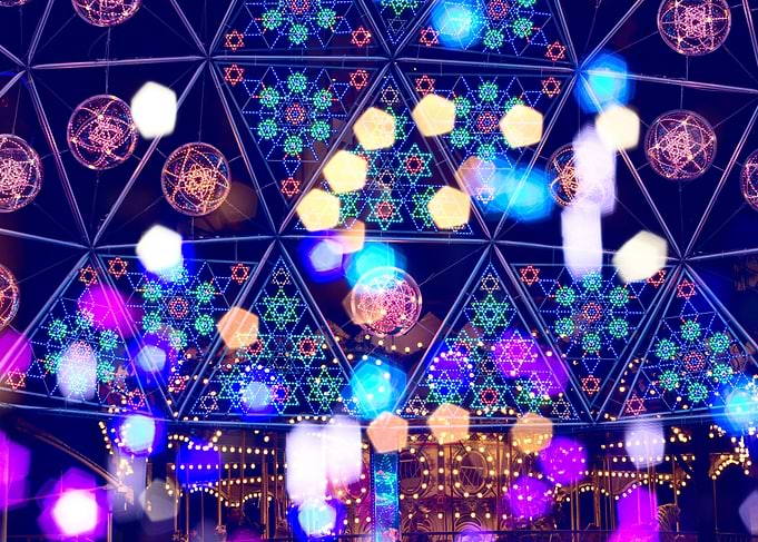 Colorful Psychedelic Lights Shapes Amusement Park - An ...
