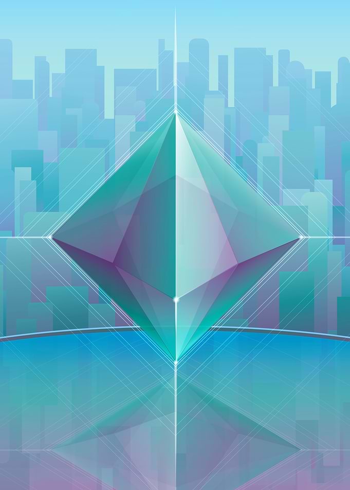 Geometric cityscapes. Vector work. 2015.