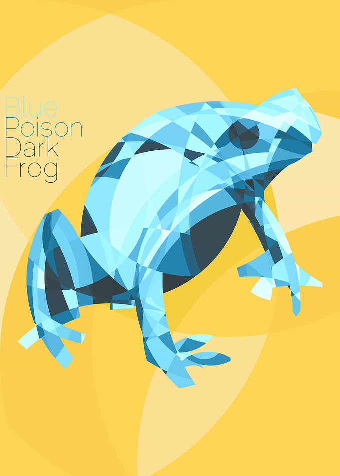 The blue poison dark frog or blue poison arrow frog or ...