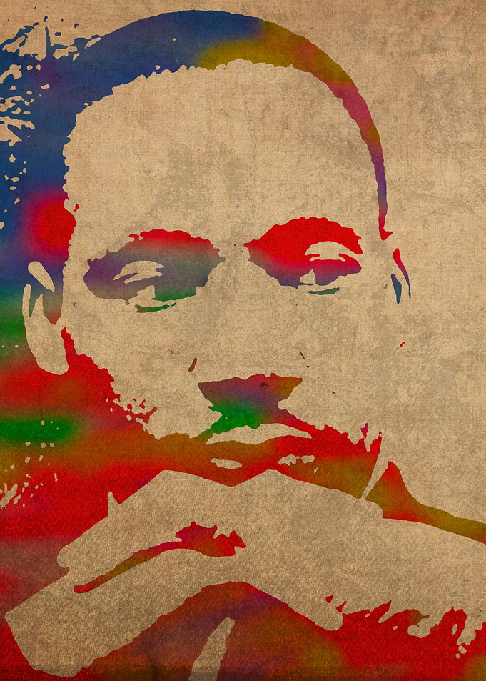 Martin Luther King Junior Watercolor Portrait
