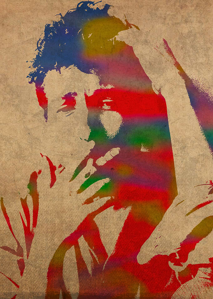 Bob Dylan Watercolor Portrait