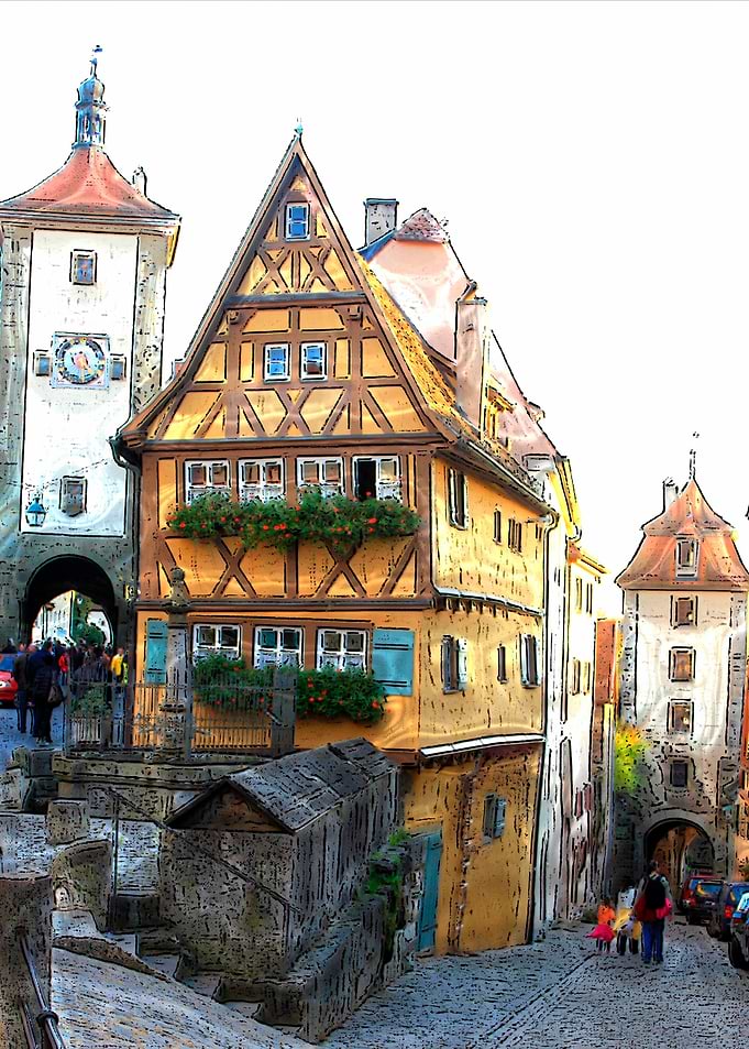 Graphic of the place 'Ploenlein' at Rothenburg ob der T ...