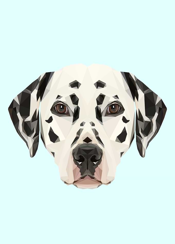 Dalmatian Polygon Art // Pastel Blue