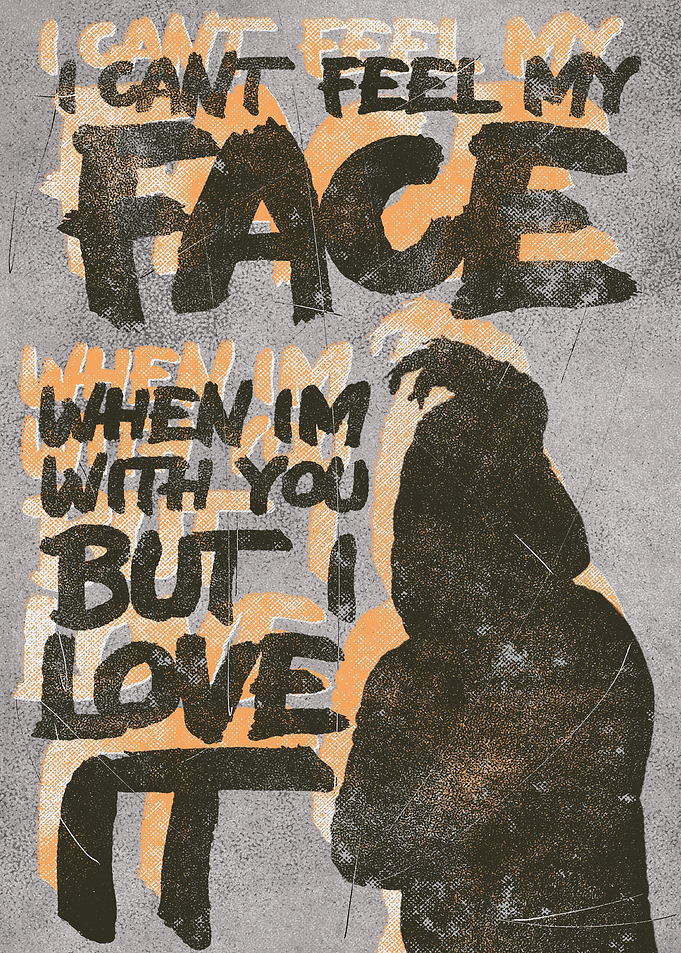 The Weekend - I Cant Feel My Face Grunge Pop Art