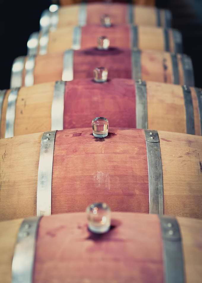 Barrel room shots from a winery