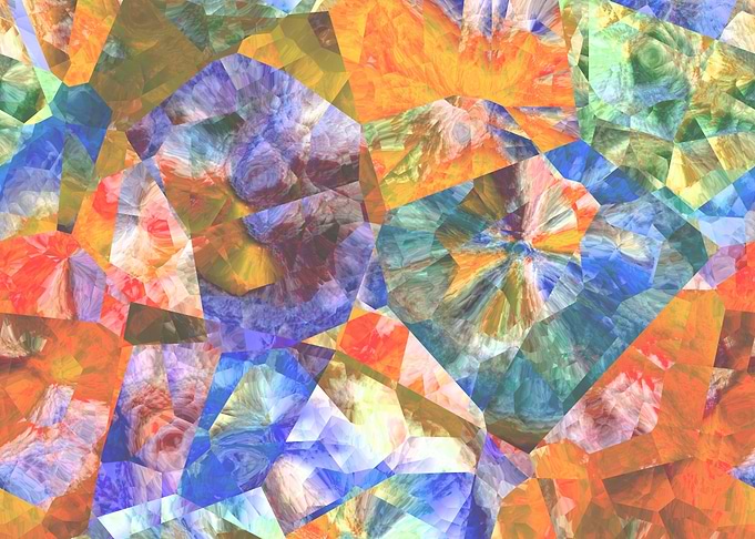Artistic, stylish and colorful polygon mosaic pattern. ...