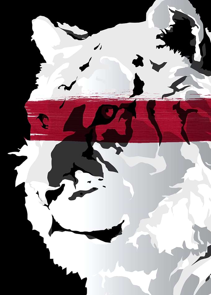 A simplistic gradient image of a beautiful tiger with j ...