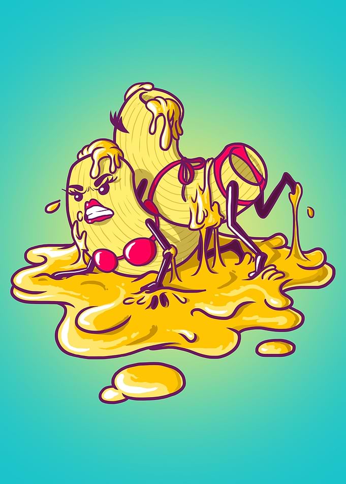 Hot Macs Wrestling in Cheese
