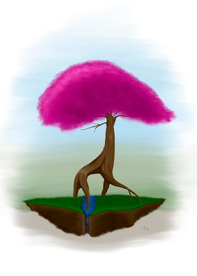 The lonly tree as colour variation.