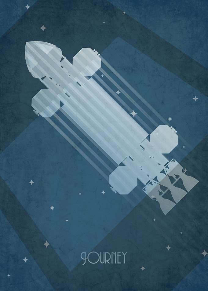 Space1999 Eagle inspired art deco poster