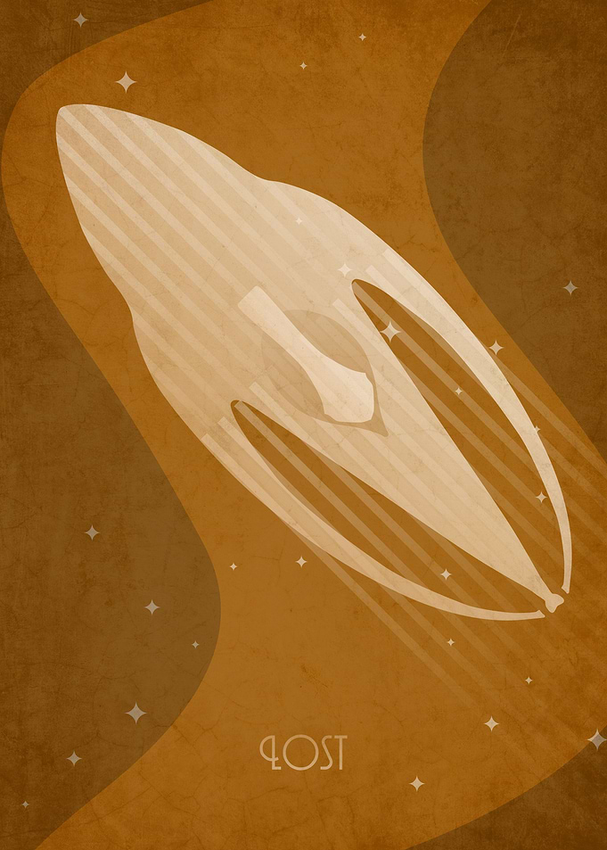 Farscape Moya inspired art deco poster