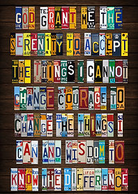 Serenity Prayer License Plate Art