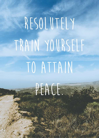 Resolutely train yourself to attain peace. -The Buddha ...