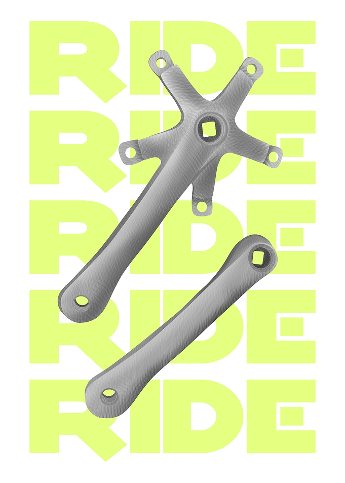 Illustration of square taper, 5 bolt, reto crankset fro ...