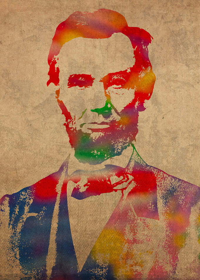 Abraham Lincoln Watercolor Portrait