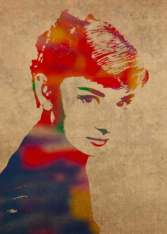 Audrey Hepburn Watercolor Portrait