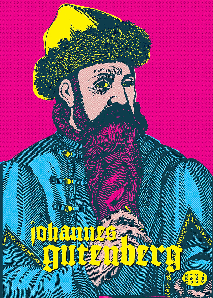 Seven great figures of the past (Gutenberg, Bodoni, Gar ...