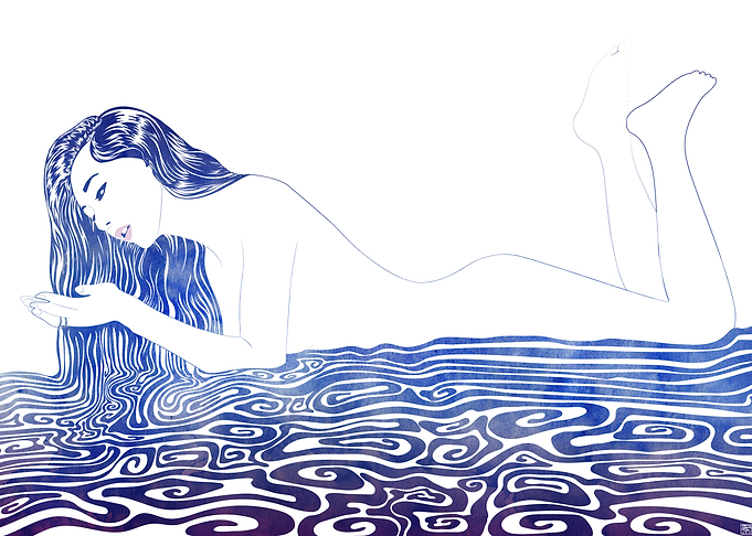 A mythological sea nymph by artist Stevyn Llewellyn, us ...