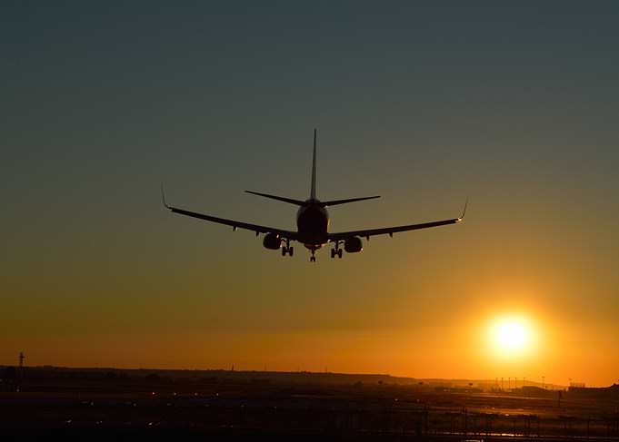 Aircraft landing in Sevilla (Spain) Airport (SVQ).
