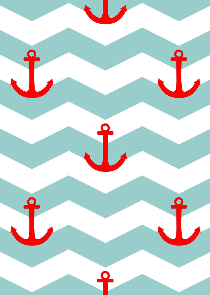 Hello sailor with red anchor on white and blue stripes ...