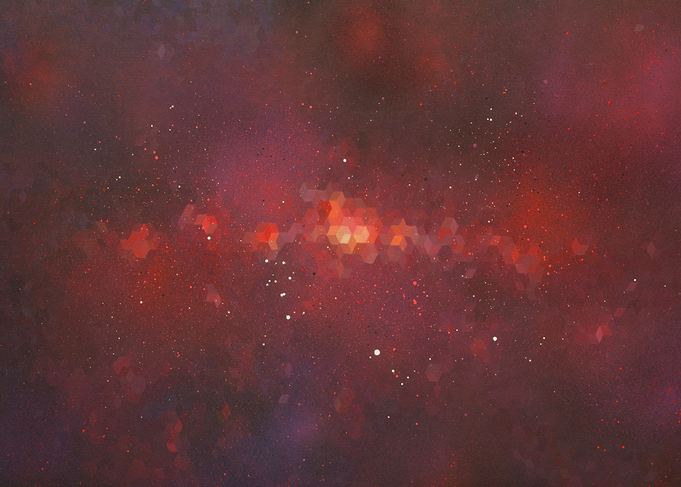 Nebula 1 - An abstract geometric painting of a nebula i ...