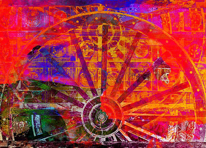 Colorful abstract piece of digital art and photography ...