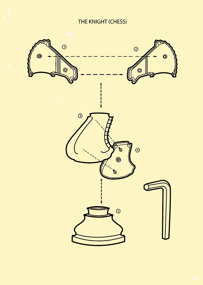 make your own chess knight with l tool