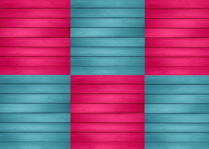 fushia pink and baby blue wooden squares design