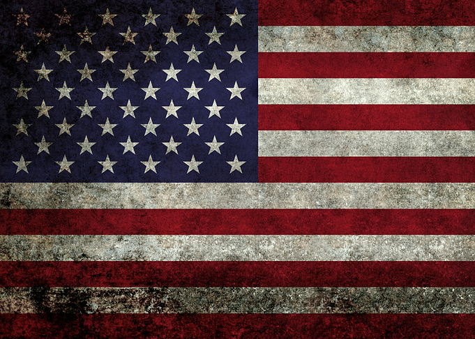 American Flag with super dark grunge textured treatment ...