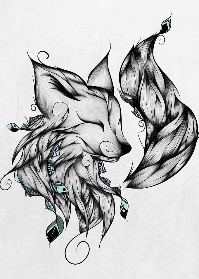 Fox Black and White