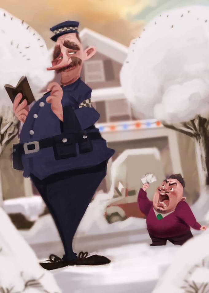 A snowed in car receives a parking ticket.