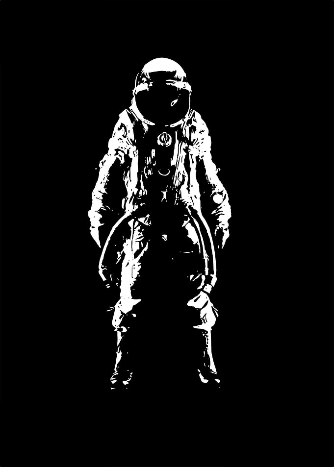 Astronaut concept art vector just black and white