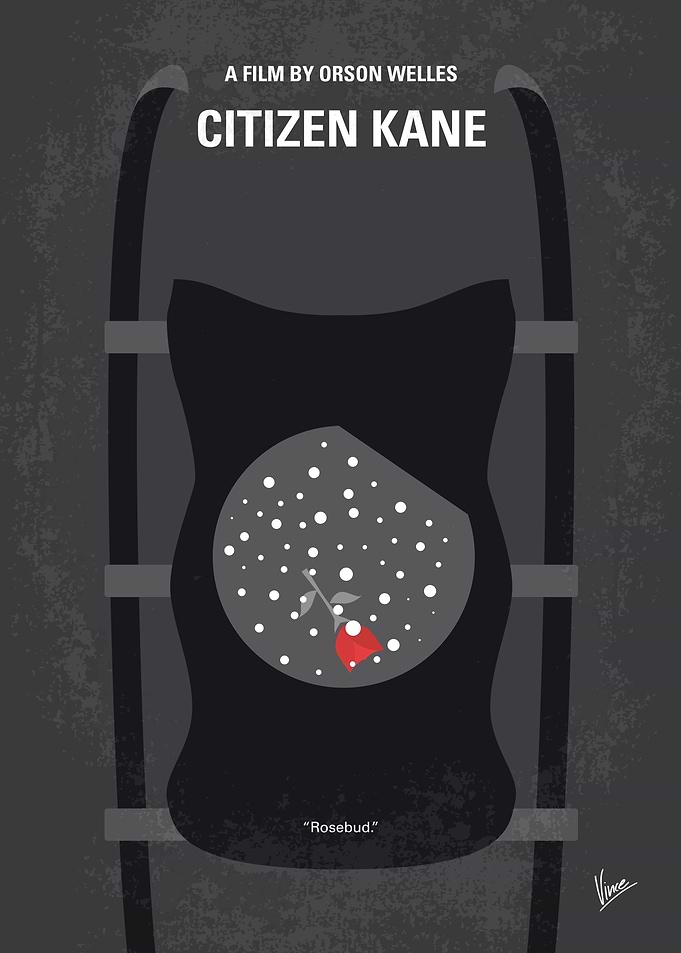 No605 My Citizen Kane minimal movie poster Following t ...