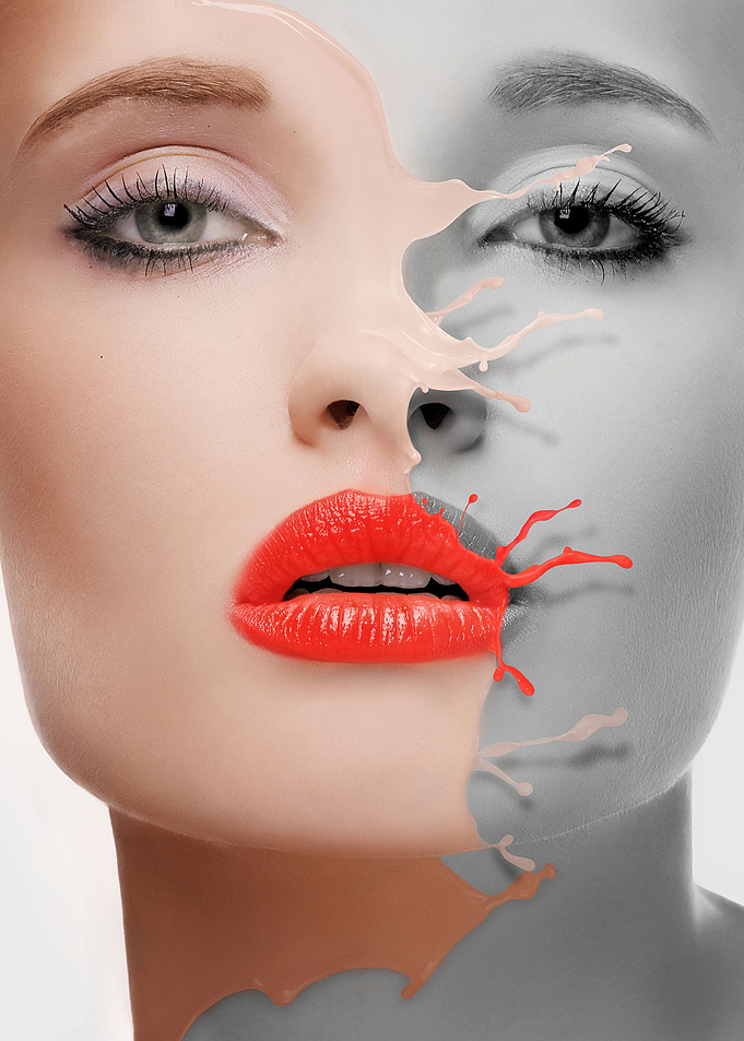 Splash of color concept