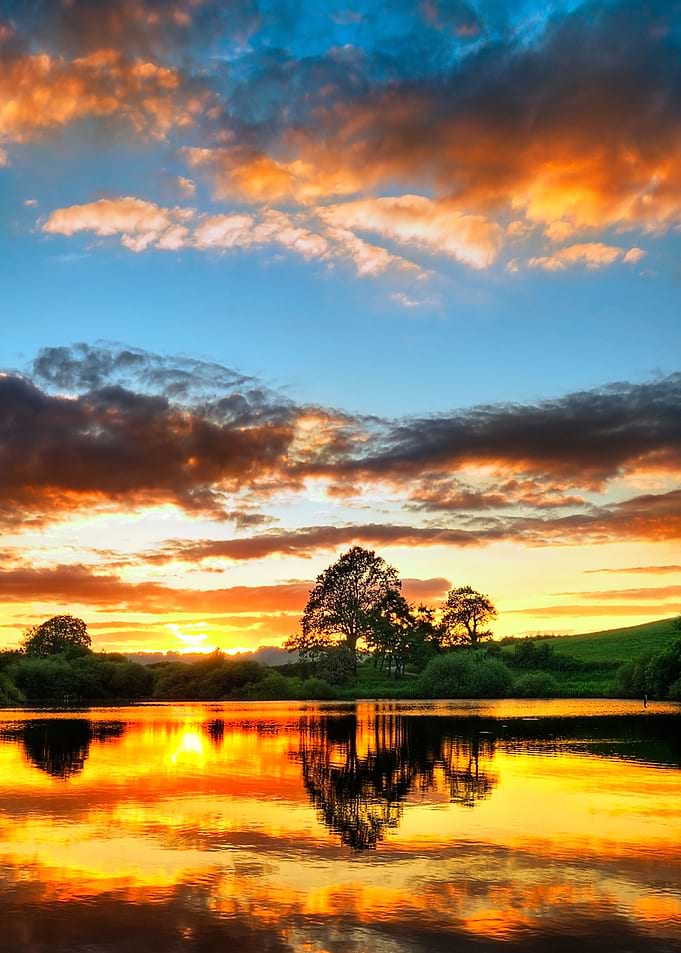 Sunset over a Lake