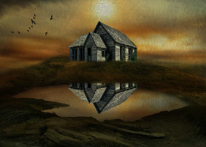 The house on top of the hill painting by chrissie Judge ...