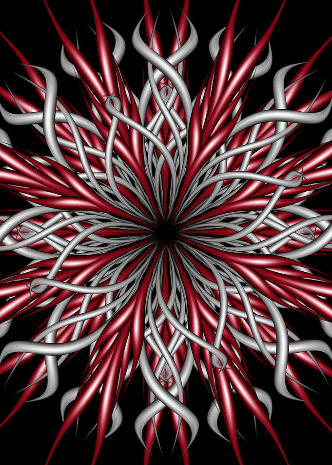 Mandala metal and red