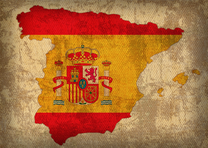 Country Flag Map of Spain