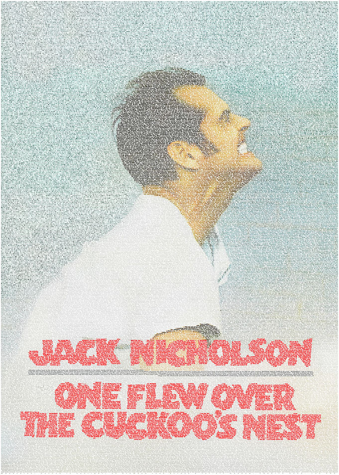 One Flew Over The Cuckoo's Nest. A typographic recreati ...
