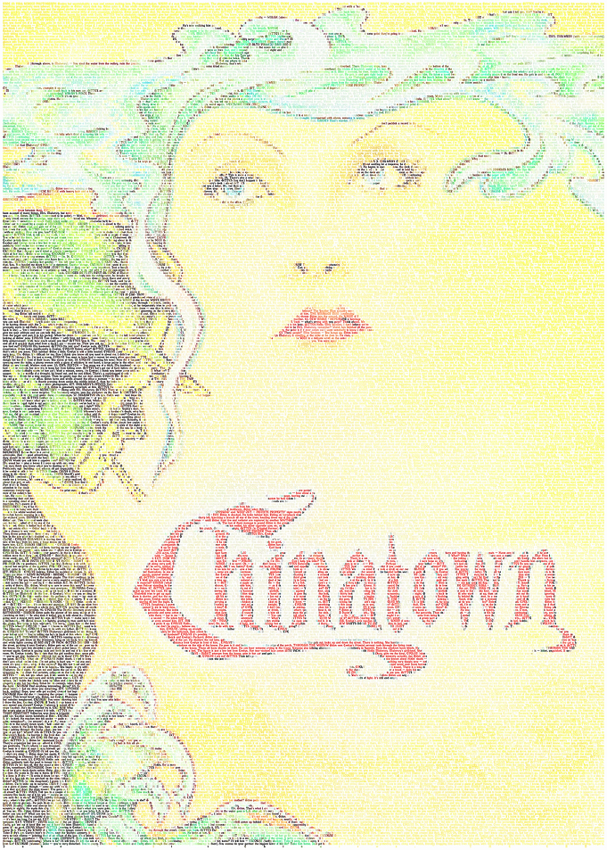Chinatown. A typographic recreation of the Chinatown po ...
