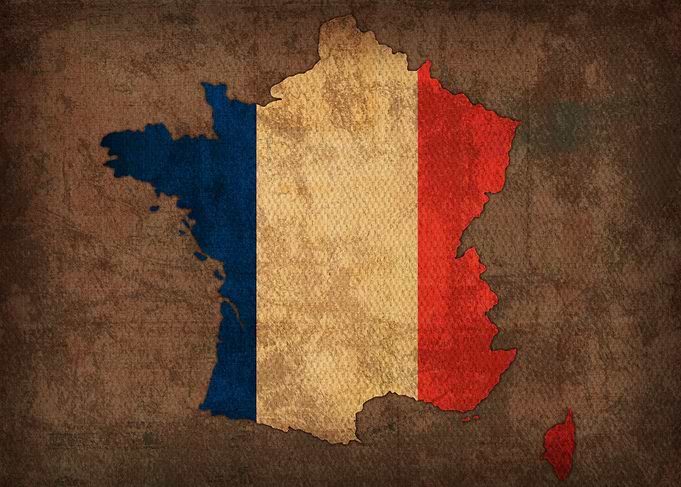 Country Flag Map of France