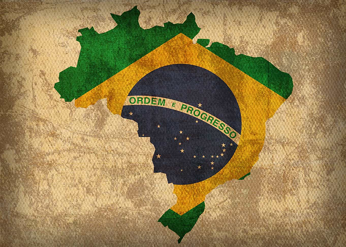 Country Flag Map of Brazil