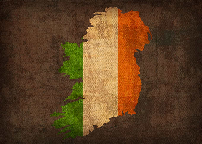 Country Flag Map of Ireland