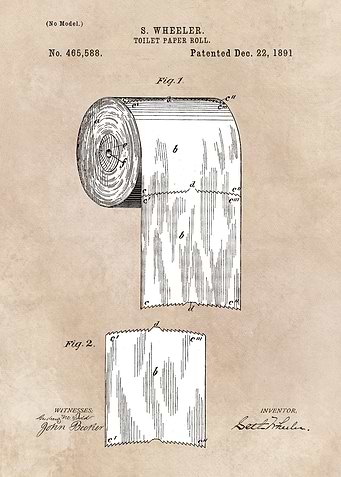 Toilet Paper - patent art - 1891 - Wheeler